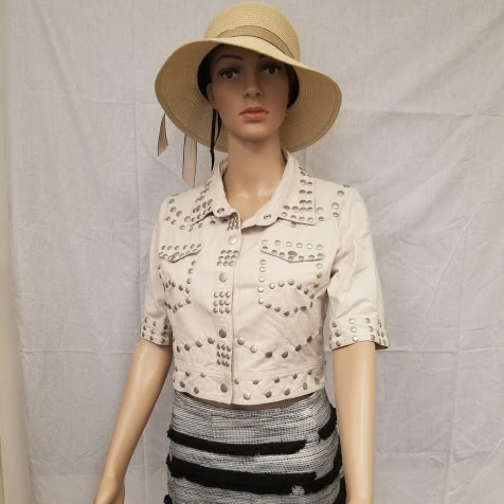 Jacket Studded Cotton Off White Brand New